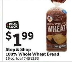 Stop & Shop 100% Whole Wheat Bread