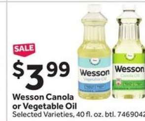 Wesson Canola or Vegetable Oil