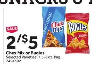 Chex Mix or Bugles
