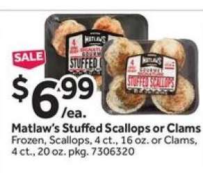 Matlaw's Stuffed Scallops or Clams