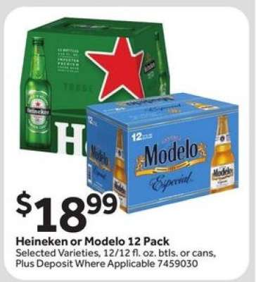 Heineken or Modelo 12 Pack