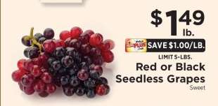 Red or Black Seedless Grapes