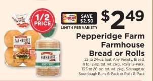 Pepperidge Farm Farmhouse Bread or Rolls
