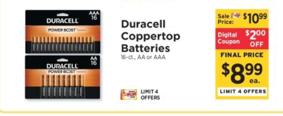 Duracell Coppertop Batteries*