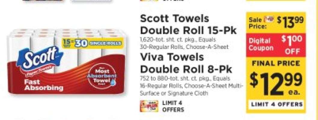 Scott Towels Double Roll 15-Pk
