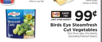 Birds Eye Steamfresh Cut Vegetables