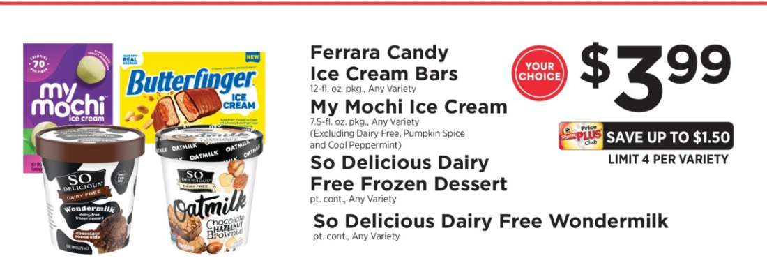 Ferrara Candy Ice Cream Bars, My Mochi Ice Cream, So Delicious Dairy Free Frozen Dessert, So Delicious Dairy Free Wondermilk
