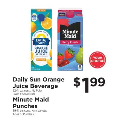 Daily Sun Orange Juice Beverage / Minute Maid Punches