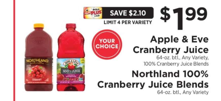 Apple & Eve Cranberry Juice / Northland 100% Cranberry Juice Blends