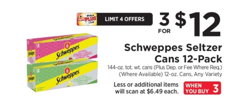 Schweppes Seltzer Cans 12-Pack