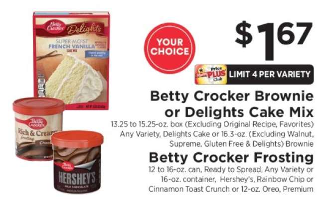 Betty Crocker Brownie or Delights Cake Mix