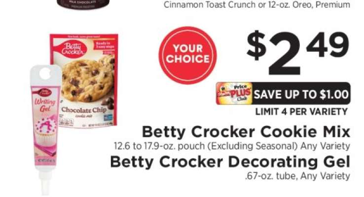 Betty Crocker Cookie Mix or Decorating Gel