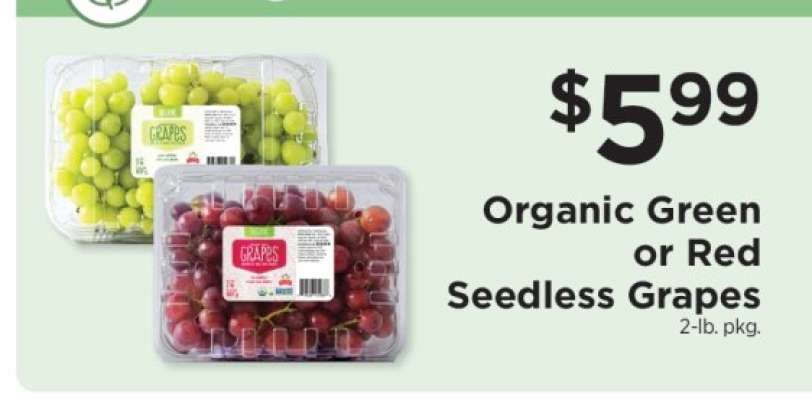 Organic Green or Red Seedless Grapes