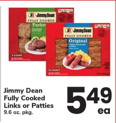 Jimmy Dean Fully Cooked Links or Patties