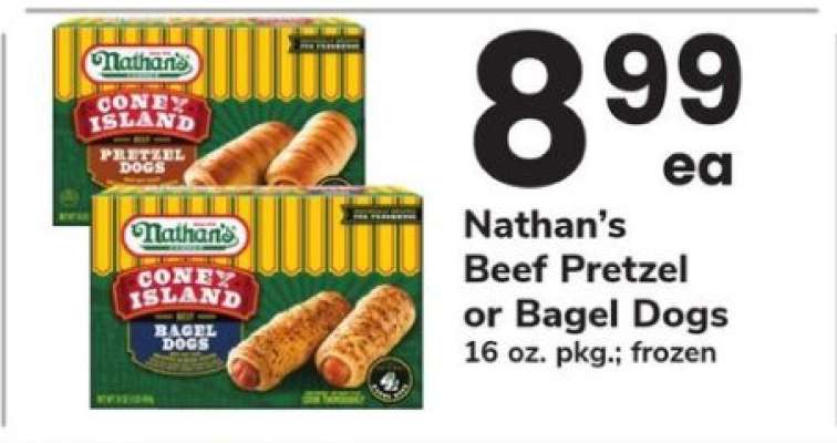 Nathan’s Beef Pretzel or Bagel Dogs