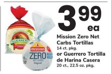 Mission Zero Net Carbs Tortillas or Guerrero Tortilla de Harina Casera
