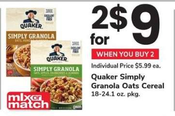 Quaker Simply Granola Oats Cereal