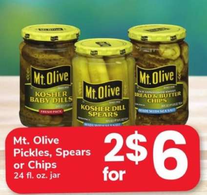 Mt. Olive Pickles, Spears or Chips