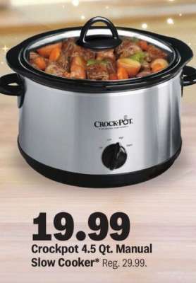 Crockpot 4.5 Qt. Manual Slow Cooker*