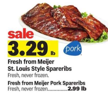 Fresh from Meijer St. Louis Style Spareribs