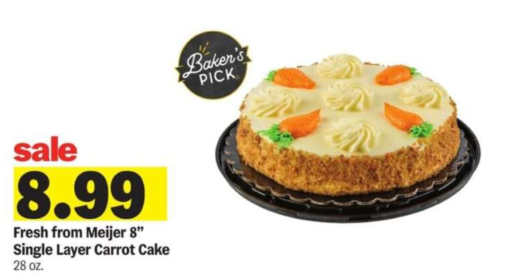 Fresh from Meijer 8” Single Layer Carrot Cake
