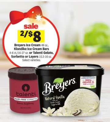 Breyers Ice Cream, Klondike Ice Cream Bars, Talenti Gelato, Sorbetto or Layers