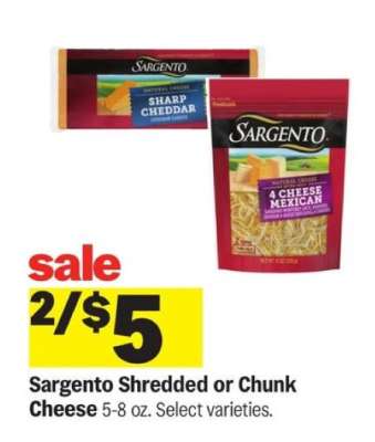 Sargento Shredded or Chunk Cheese*