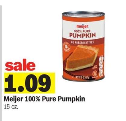 Meijer 100% Pure Pumpkin
