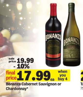 Bonanza Cabernet Sauvignon or Chardonnay
