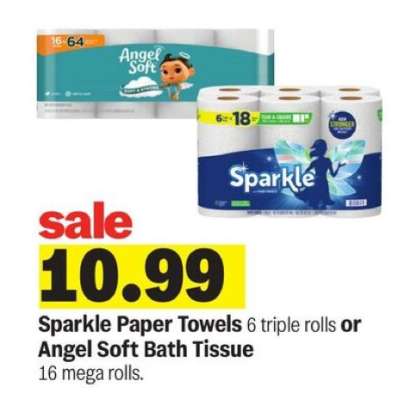 Sparkle Paper Towels or Angel Soft Bath Tissue