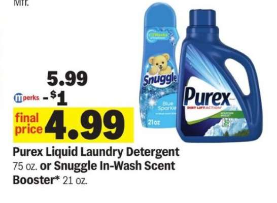 Purex Liquid Laundry Detergent or Snuggle In-Wash Scent Booster