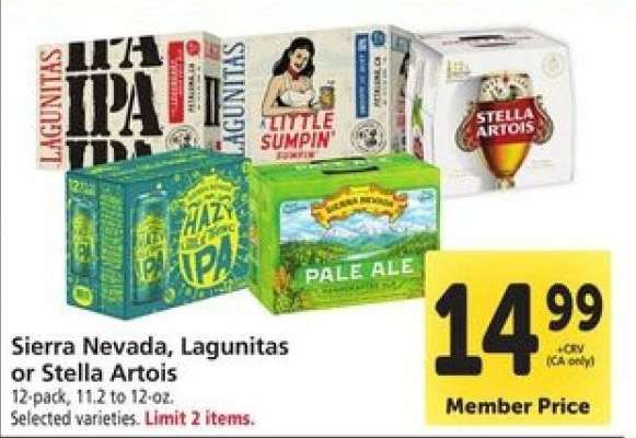 Sierra Nevada, Lagunitas or Stella Artois