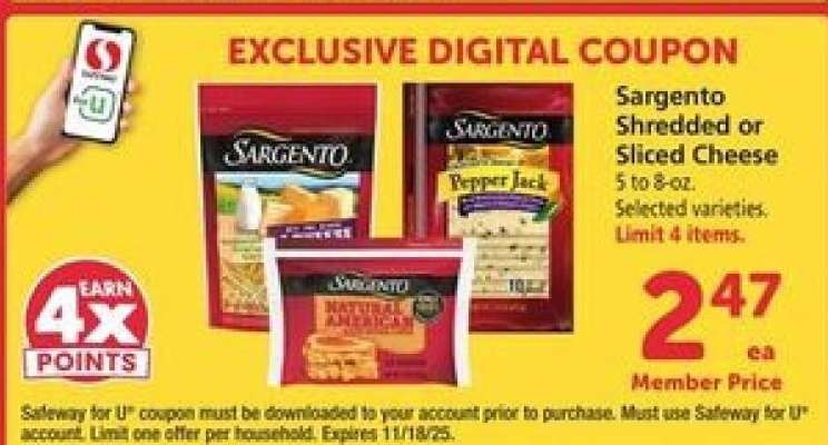 Sargento Shredded or Sliced Cheese