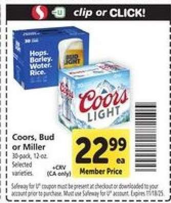 Coors, Bud or Miller
