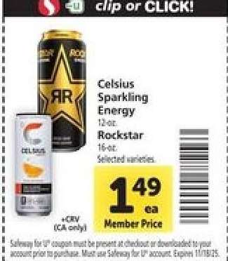 Celsius Sparkling Energy / Rockstar