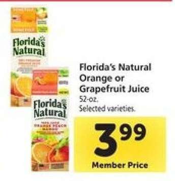 Florida's Natural Orange or Grapefruit Juice