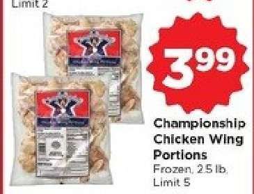 Championship Chicken Wing Portions