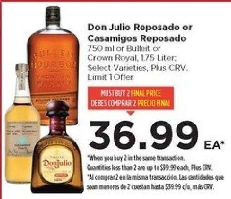 Don Julio Reposado or Casamigos Reposado