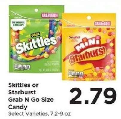 Skittles or Starburst Grab N Go Size Candy