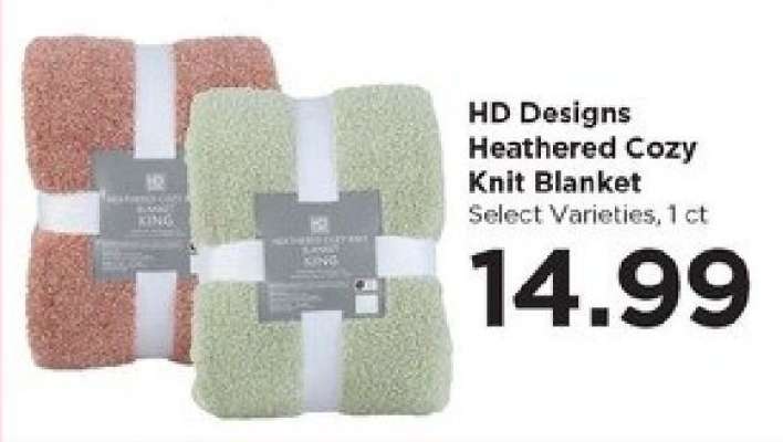 HD Designs Heathered Cozy Knit Blanket