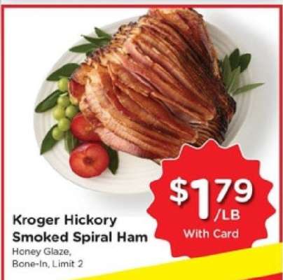 Kroger Hickory Smoked Spiral Ham