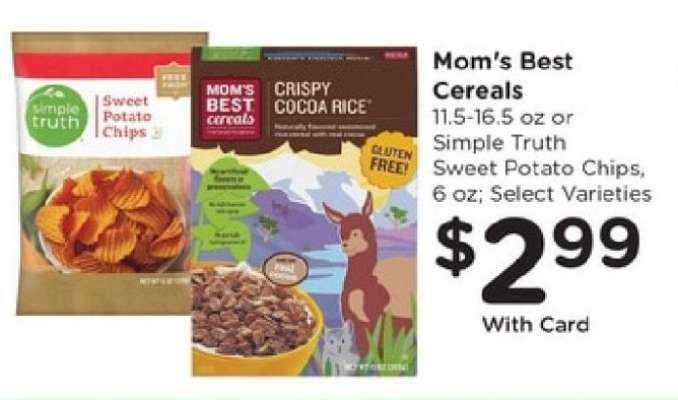 Mom's Best Cereals or Simple Truth Sweet Potato Chips