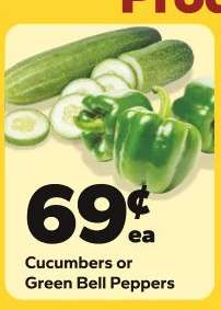Cucumbers or Green Bell Peppers