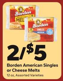 Borden American Singles or Cheese Melts