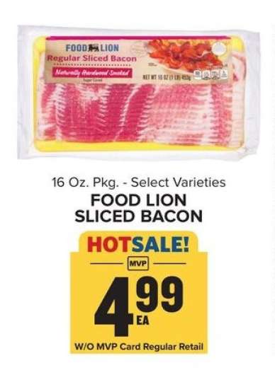 Food Lion Sliced Bacon