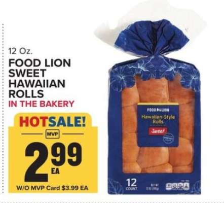 Food Lion Sweet Hawaiian Rolls