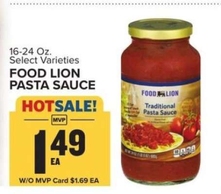 Food Lion Pasta Sauce