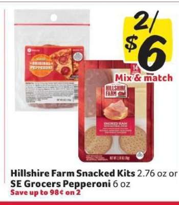 Hillshire Farm Snacked Kits or SE Grocers Pepperoni