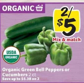 Organic Green Bell Peppers or Cucumbers