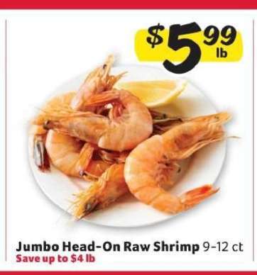 Jumbo Head-On Raw Shrimp